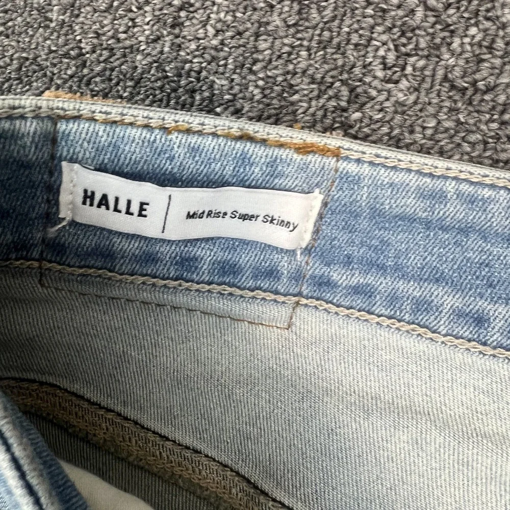 True Religion Halle Super Skinny Jeans W42 Light Wash Moto Paneled Streetwear